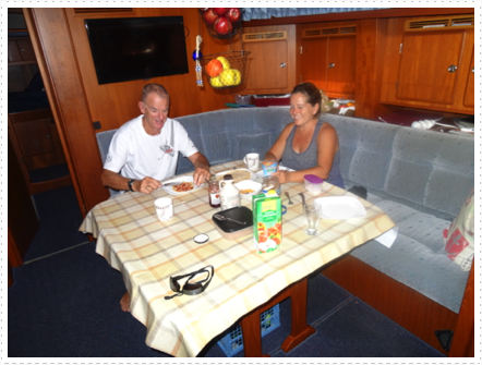 Breakfast on board BnG with friend/crew Steve Inglis Breakfast on board BnG with friend/crew Steve Inglis